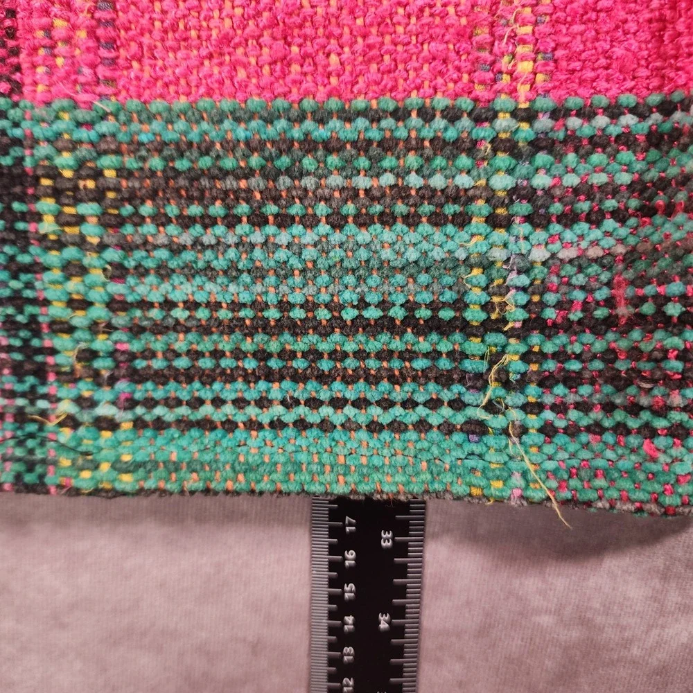 Vintage Sandy Starkman Patchwork Woven Vest L Cotton Art to Wear Boho